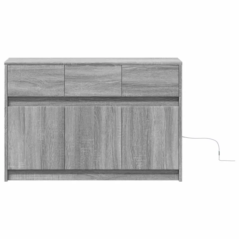 Televizoriaus spintelė su LED, pilka, 91x34x61cm, mediena