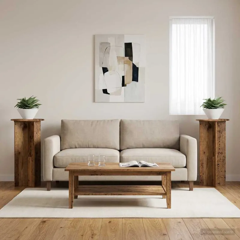 Augalų stovas 2 pcs Sendintos medienos 40 x 40 x 80 cm