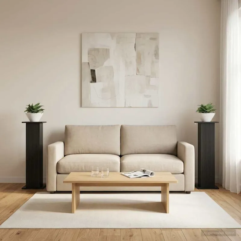 Augalų stovas 2 pcs Juoda 30,5 x 30 x 100,5 cm Apdirbta mediena