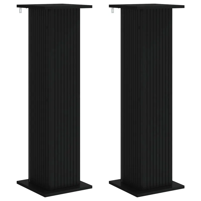 Augalų stovas 2 pcs Juoda 30,5 x 30 x 100,5 cm Apdirbta mediena