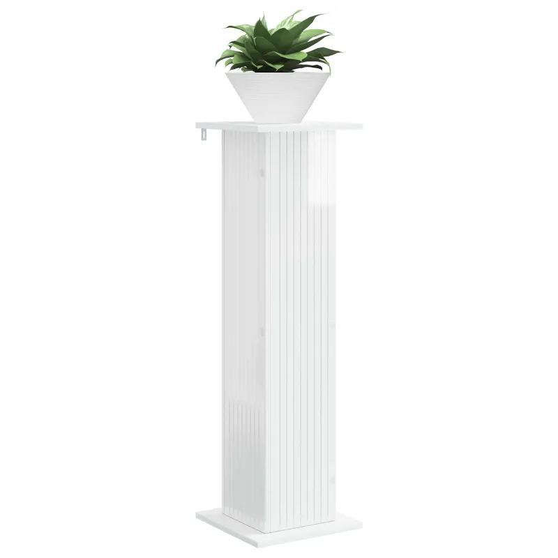 Augalų stovas 2 pcs Itin blizgi balta 30,5 x 30 x 100,5 cm