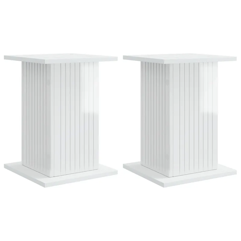 Augalų stovas 2 pcs Itin blizgi balta 30,5 x 30 x 43 cm