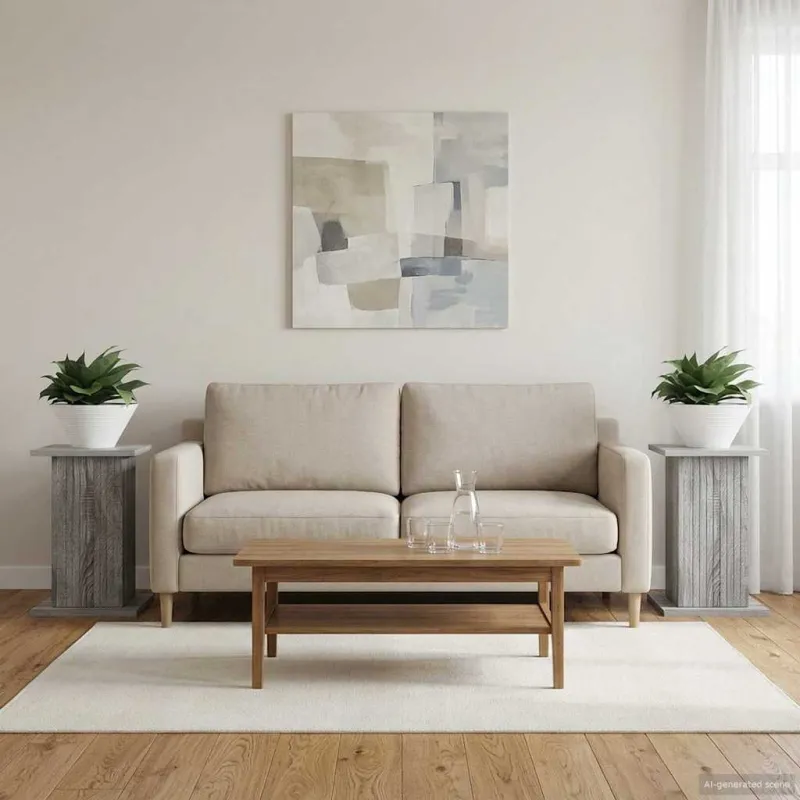 Augalų stovas 2 pcs Pilka sonoma ąžuolo 30,5 x 30 x 43 cm