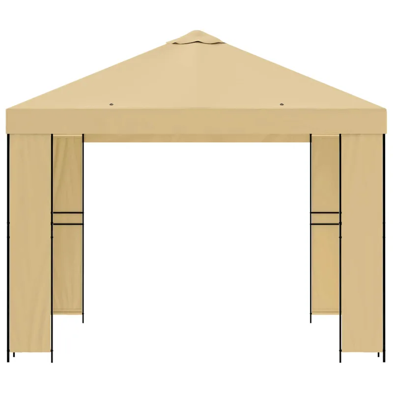 Pavėsinė 3 x 3 m Kreminė Poliesteris ir plienas 190 gsm