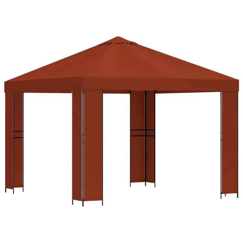 Pavėsinė 3 x 3 m Terakotos Poliesteris ir plienas 190 gsm