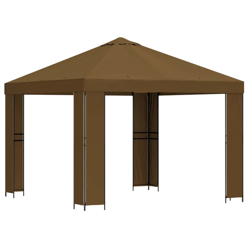 Pavėsinė 3 x 3 m Taupe Poliesteris ir plienas 190 gsm