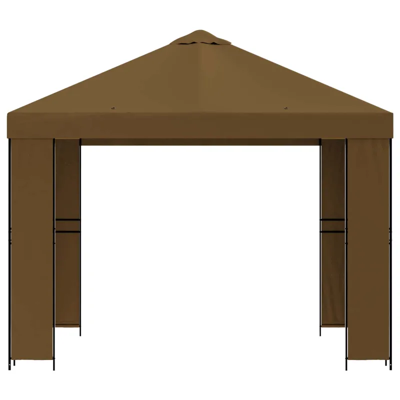 Pavėsinė 3 x 3 m Taupe Poliesteris ir plienas 190 gsm