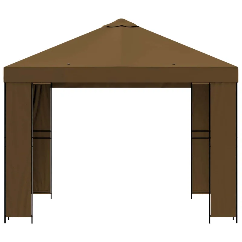 Pavėsinė 3 x 3 m Taupe Poliesteris ir plienas 190 gsm