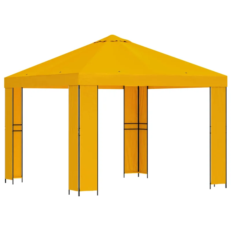 Pavėsinė 3 x 3 m Geltona Poliesteris ir plienas 190 gsm