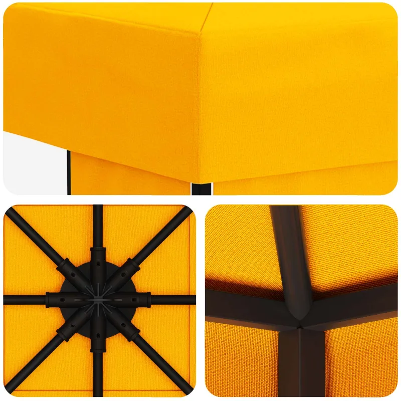 Pavėsinė 3 x 3 m Geltona Poliesteris ir plienas 190 gsm