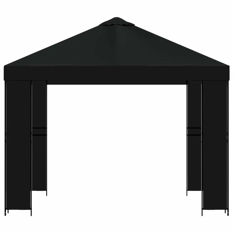 Pavėsinė 3 x 3 m Juoda Poliesteris ir plienas 190 gsm