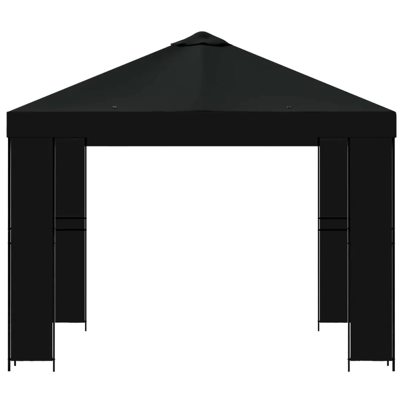 Pavėsinė 3 x 3 m Juoda Poliesteris ir plienas 190 gsm