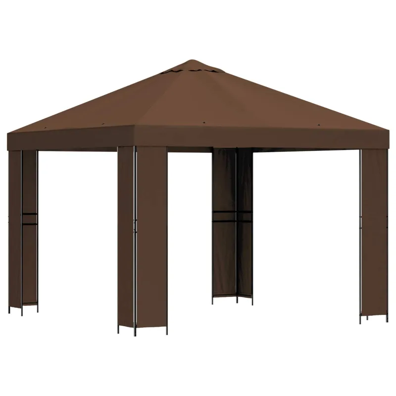 Pavėsinė 3 x 3 m Ruda Poliesteris ir plienas 190 gsm