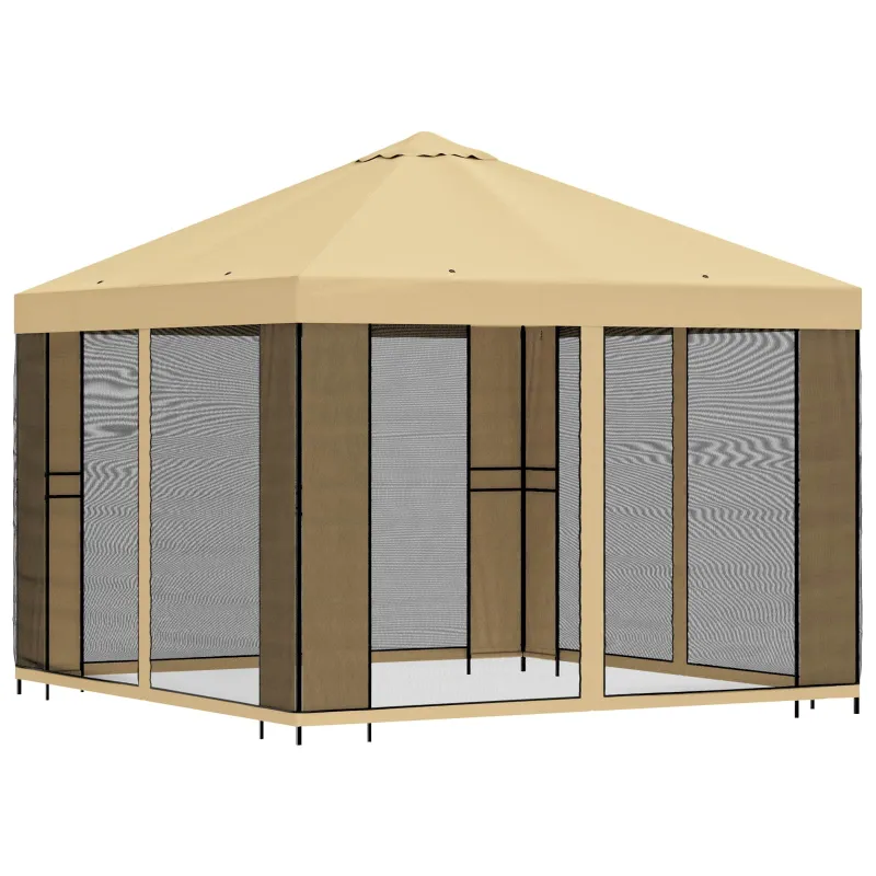 Sodo pavėsinė su šoninėmis sienelėmis 3 x 3 m Kreminė