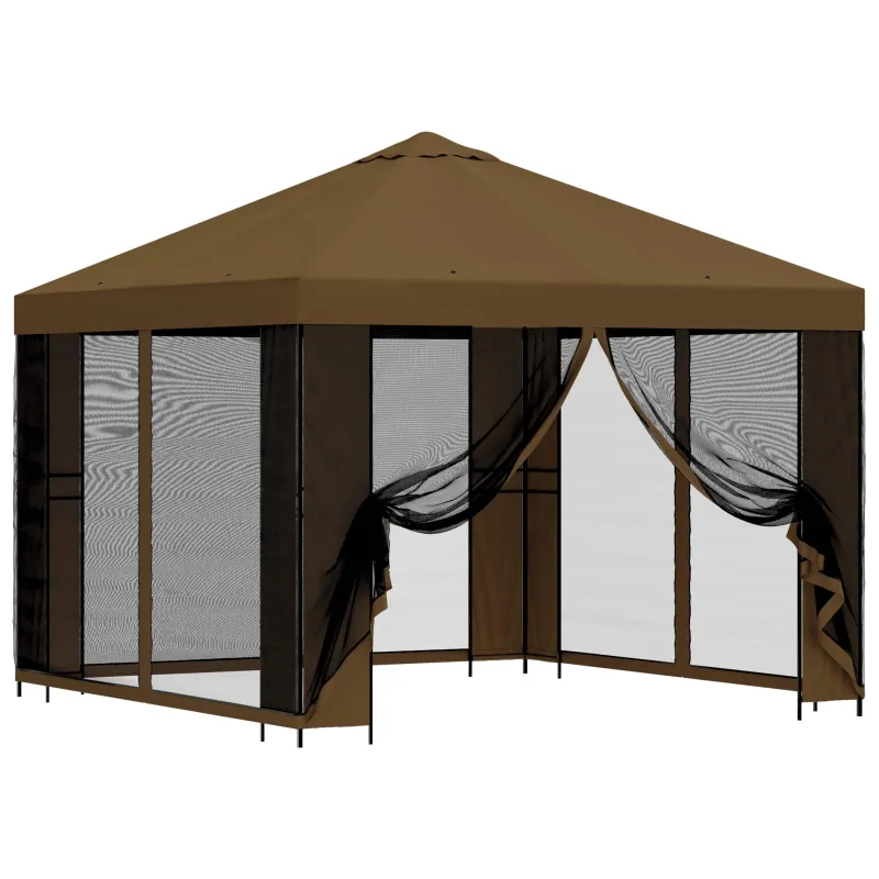 Sodo pavėsinė su šoninėmis sienelėmis 3 x 3 m Taupe