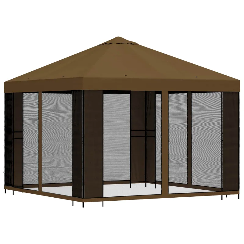Sodo pavėsinė su šoninėmis sienelėmis 3 x 3 m Taupe