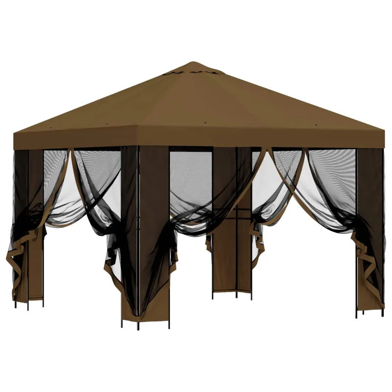 Sodo pavėsinė su šoninėmis sienelėmis 3 x 3 m Taupe