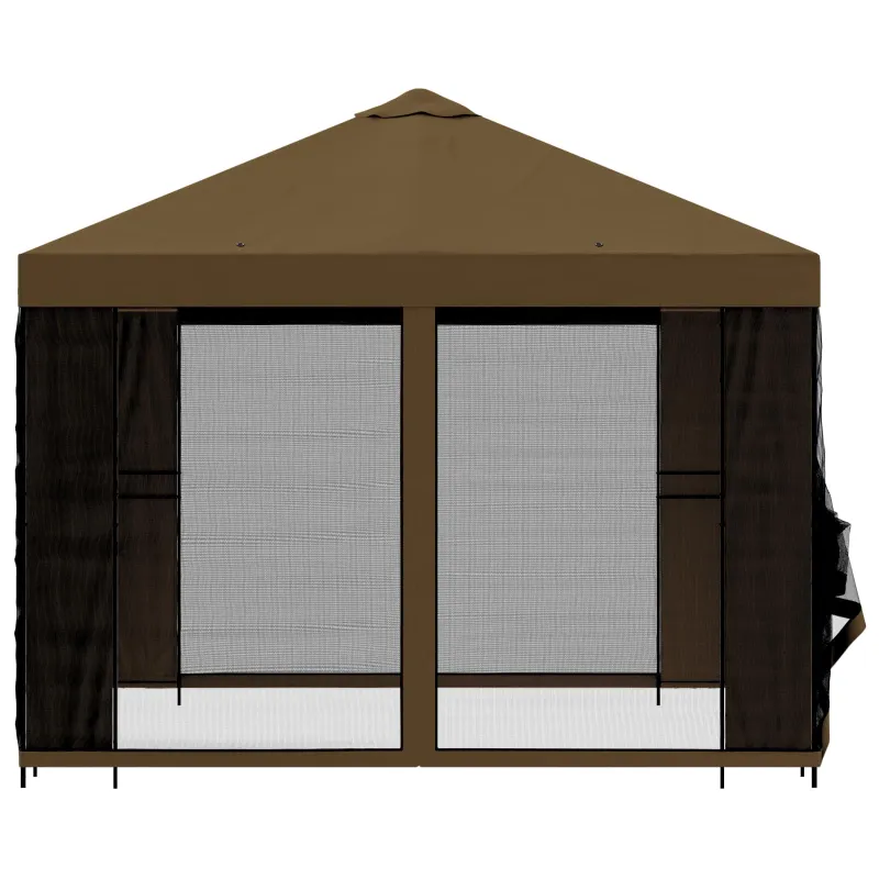 Sodo pavėsinė su šoninėmis sienelėmis 3 x 3 m Taupe