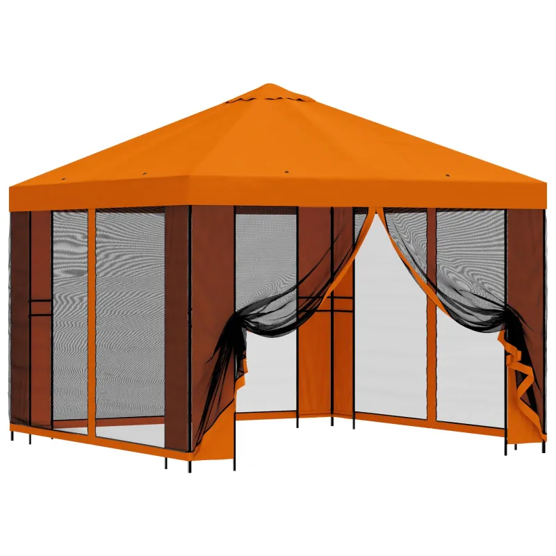 Sodo pavėsinė su šoninėmis sienelėmis 3 x 3 m Oranžinė