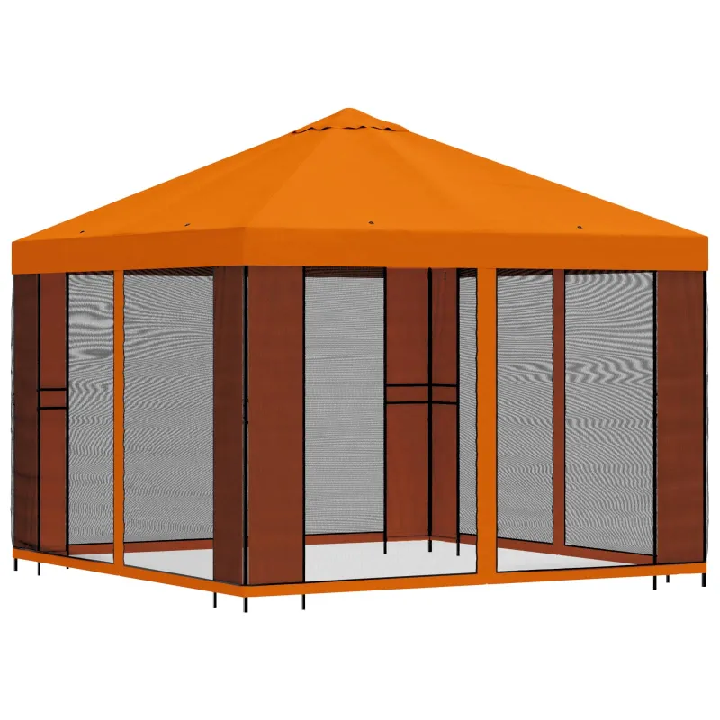 Sodo pavėsinė su šoninėmis sienelėmis 3 x 3 m Oranžinė