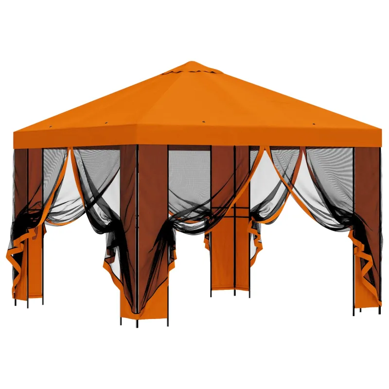 Sodo pavėsinė su šoninėmis sienelėmis 3 x 3 m Oranžinė