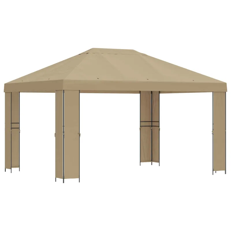 Pavėsinė 4 × 3 m Smėlio Poliesteris ir plienas 190 gsm