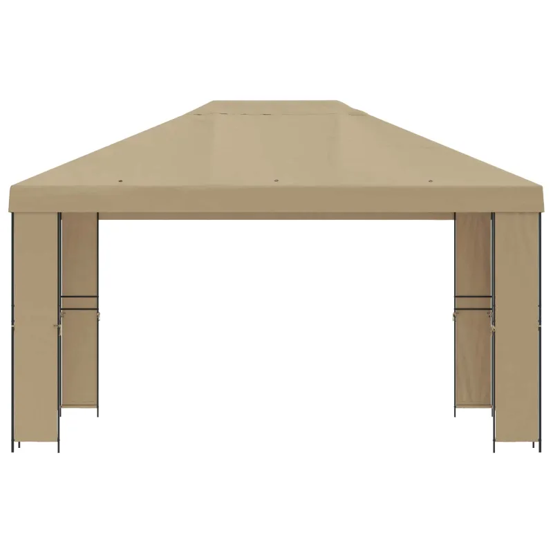 Pavėsinė 4 × 3 m Smėlio Poliesteris ir plienas 190 gsm