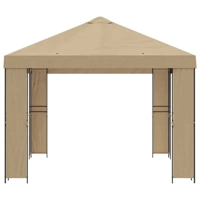 Pavėsinė 4 × 3 m Smėlio Poliesteris ir plienas 190 gsm