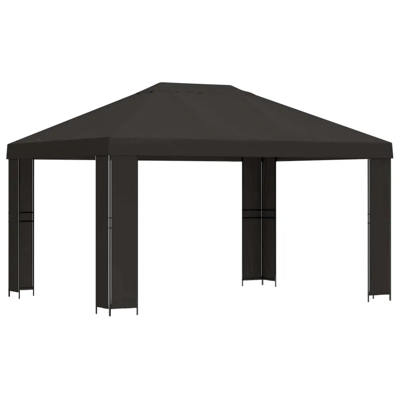 Pavėsinė 4 × 3 m Antracito Poliesteris ir plienas 190 gsm