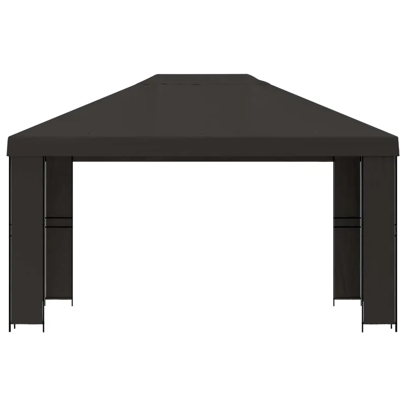 Pavėsinė 4 × 3 m Antracito Poliesteris ir plienas 190 gsm