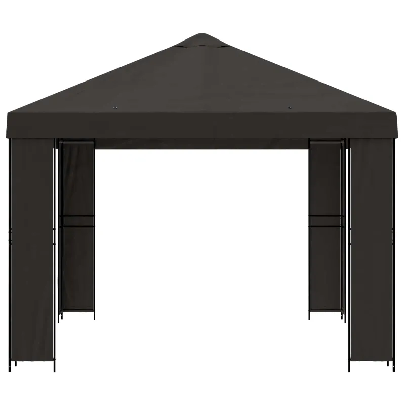 Pavėsinė 4 × 3 m Antracito Poliesteris ir plienas 190 gsm