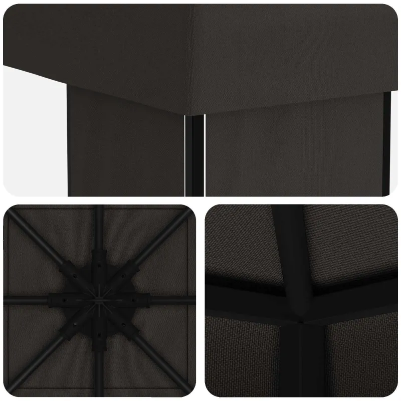 Pavėsinė 4 × 3 m Antracito Poliesteris ir plienas 190 gsm