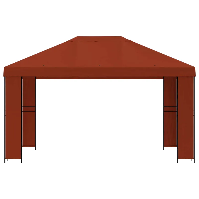 Pavėsinė 4 × 3 m Terakotos Poliesteris ir plienas 190 gsm