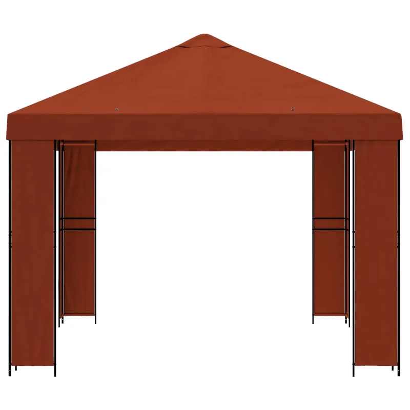 Pavėsinė 4 × 3 m Terakotos Poliesteris ir plienas 190 gsm