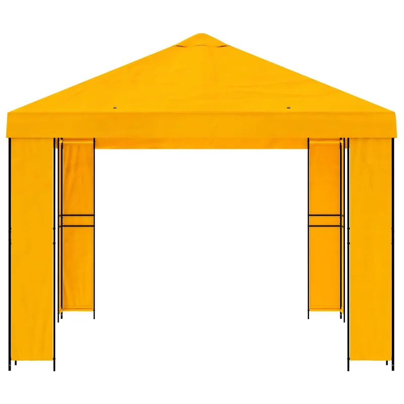 Pavėsinė 4 × 3 m Geltona Poliesteris ir plienas 190 gsm