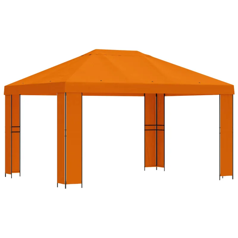 Pavėsinė 4 × 3 m Oranžinė Poliesteris ir plienas 190 gsm