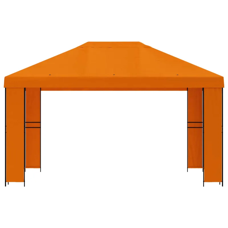 Pavėsinė 4 × 3 m Oranžinė Poliesteris ir plienas 190 gsm