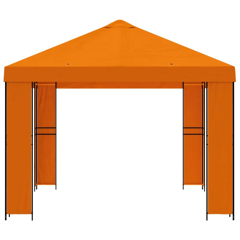 Pavėsinė 4 × 3 m Oranžinė Poliesteris ir plienas 190 gsm