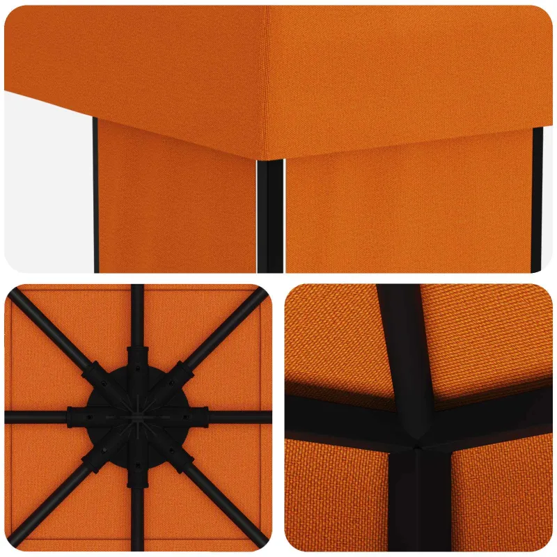Pavėsinė 4 × 3 m Oranžinė Poliesteris ir plienas 190 gsm