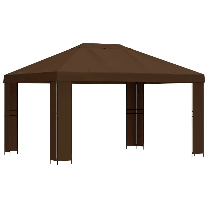 Pavėsinė 4 × 3 m Ruda Poliesteris ir plienas 190 gsm
