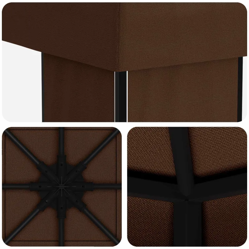 Pavėsinė 4 × 3 m Ruda Poliesteris ir plienas 190 gsm
