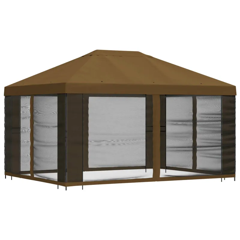 Sodo pavėsinė su šoninėmis sienelėmis 4 × 3 m Taupe