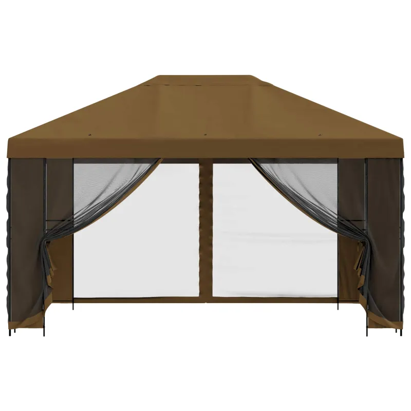 Sodo pavėsinė su šoninėmis sienelėmis 4 × 3 m Taupe