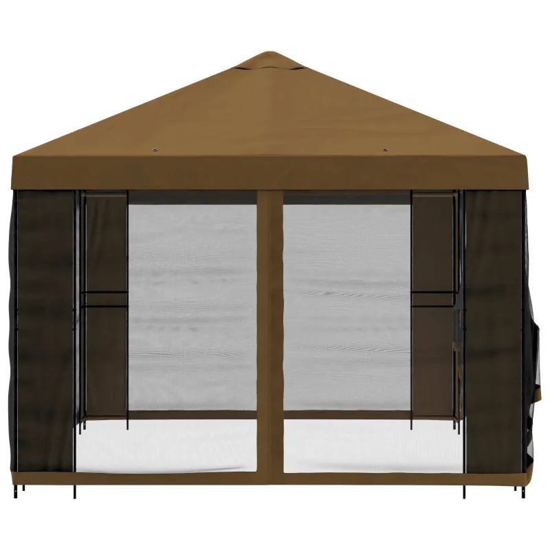Sodo pavėsinė su šoninėmis sienelėmis 4 × 3 m Taupe