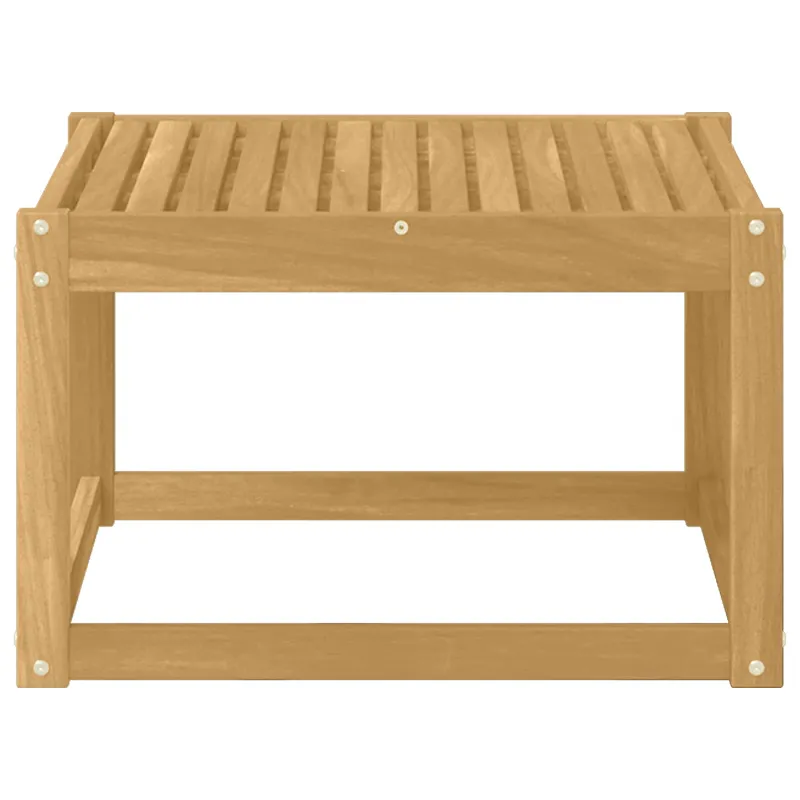 Lauko stalas Kietos akacijos mediena Balta 59 x 59 x 37 cm