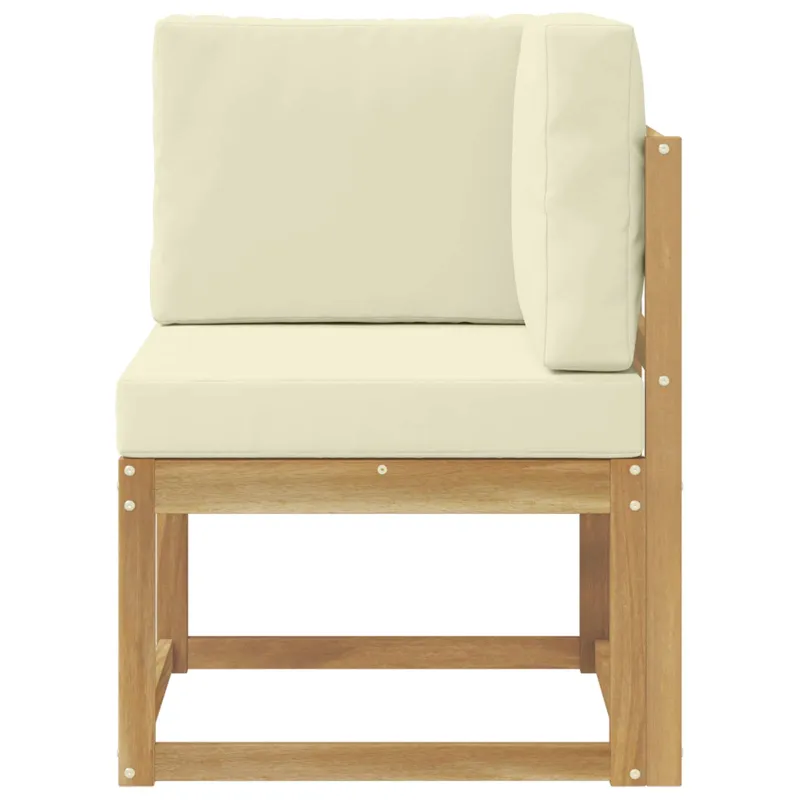 Lauko kampinė sofa Kietos akacijos mediena Balta