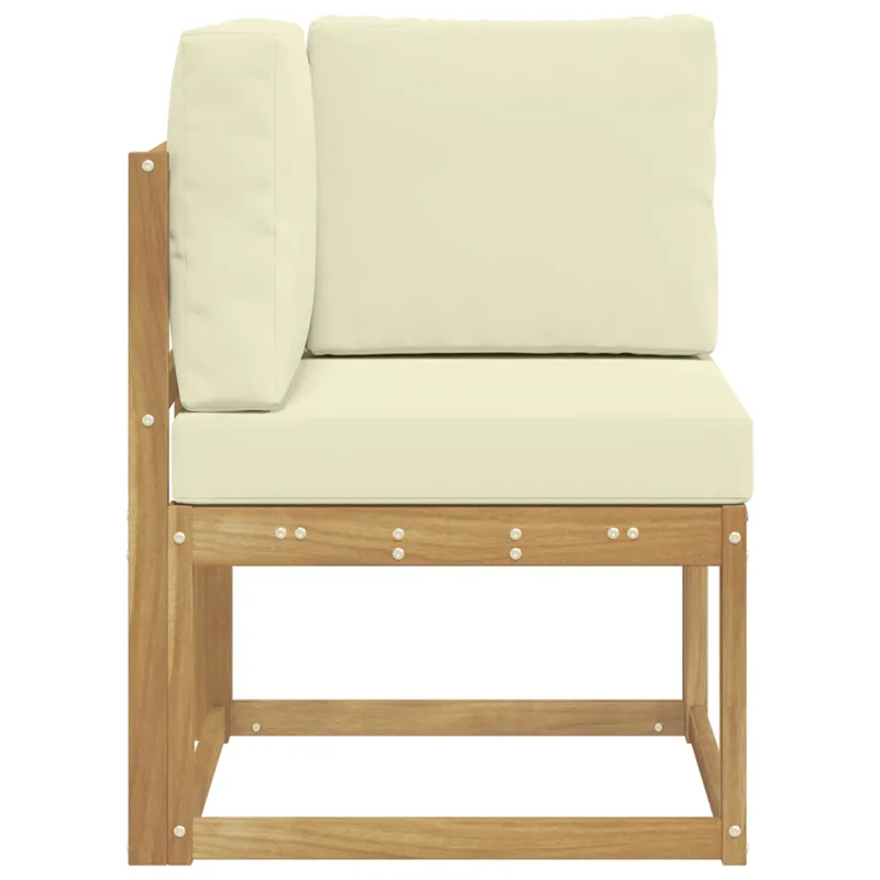 Lauko kampinė sofa Kietos akacijos mediena Balta