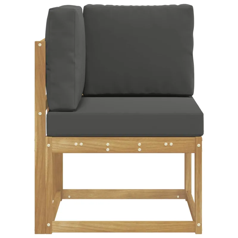 Lauko kampinė sofa Kietos akacijos mediena Balta