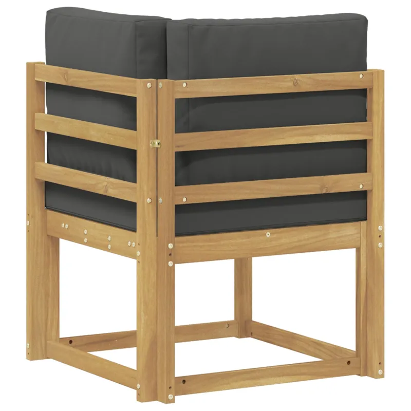 Lauko kampinė sofa Kietos akacijos mediena Balta