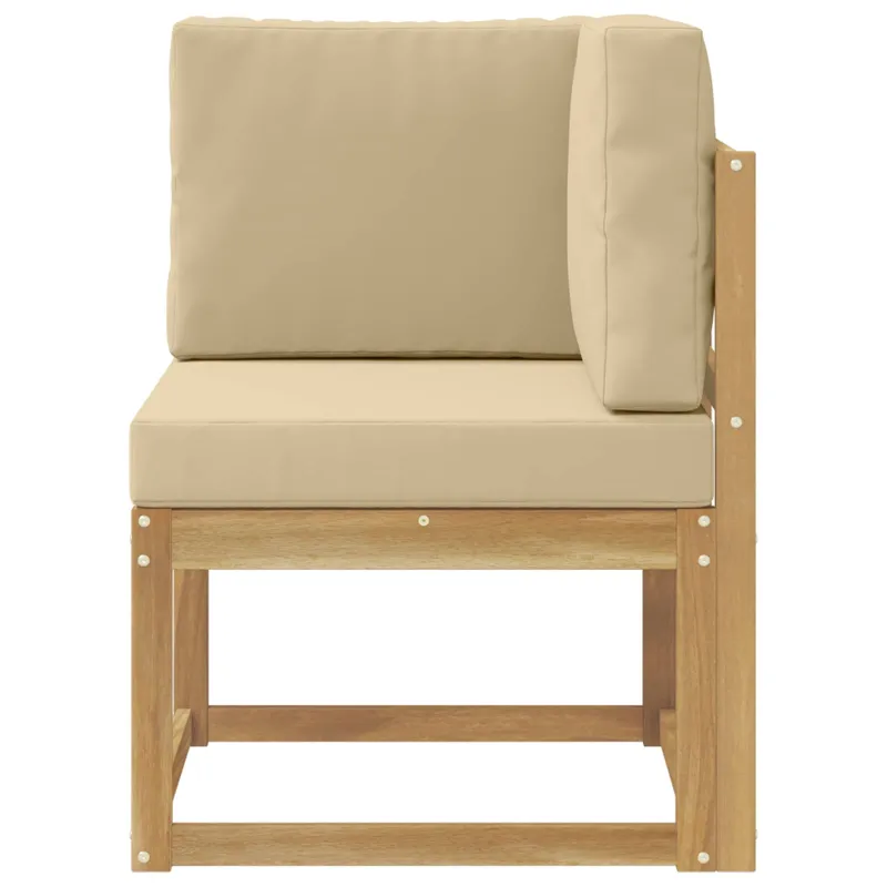 Lauko kampinė sofa Kietos akacijos mediena Balta